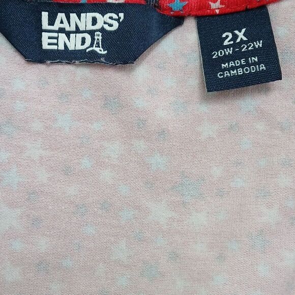 Lands' End red white blue patriotic july 4th faux wrap dress Sz 2X EUC - Picture 8 of 8